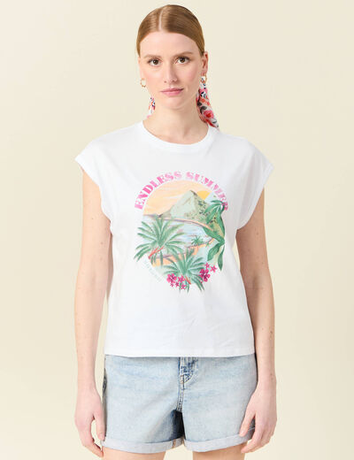 T-shirt éco-responsable blanc femme