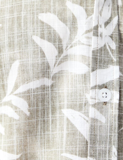Chemise manches courtes vert kaki homme