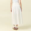 Jupe longue &eacute;vas&eacute;e en coton ecru femme
