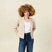 Veste blazer double boutonnage beige femme