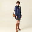 Parka droite &agrave; capuche bleu marine femme
