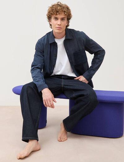Surchemise droite manches longues denim brut homme