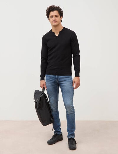 Pull manches longues noir homme