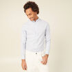 Chemise col mao bleu clair homme
