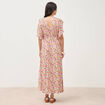 Robe fluide col v manches courtes multicolore femme