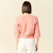 Gilet manches 3/4 rose saumon femme
