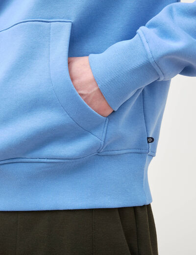 Sweat &agrave; capuche bleu violet homme