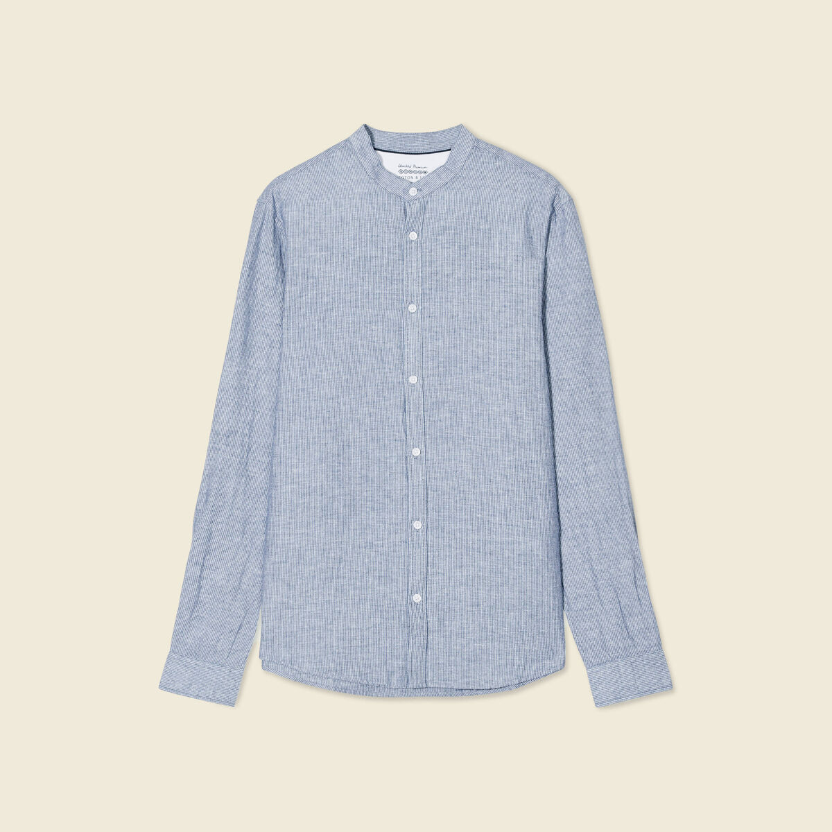 Chemise manches longues bleu gris homme