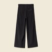 Pantalon loose taille standard fluide noir femme