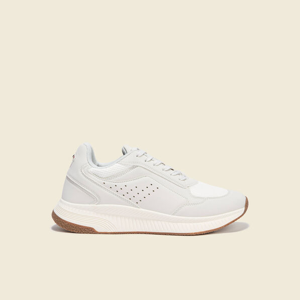Baskets jogger à lacets ecru homme