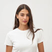 T-shirt ajust&eacute; col rond manches courtes ecru femme