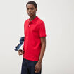 Polo cintr&eacute; en coton manches courtes rouge homme