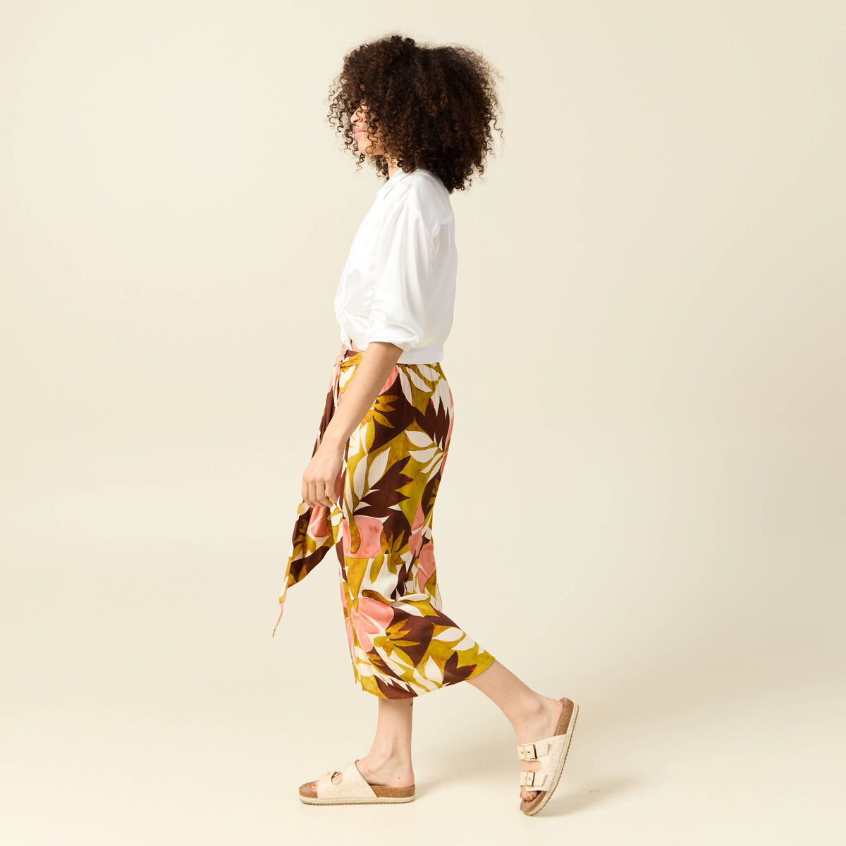 Jupe taille standard marron cognac femme