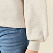 Sweat manches longues oversize creme femme