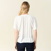 Blouse manches courtes bleu ciel femme