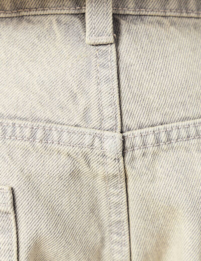 Jeans large 5 poches denim beige homme