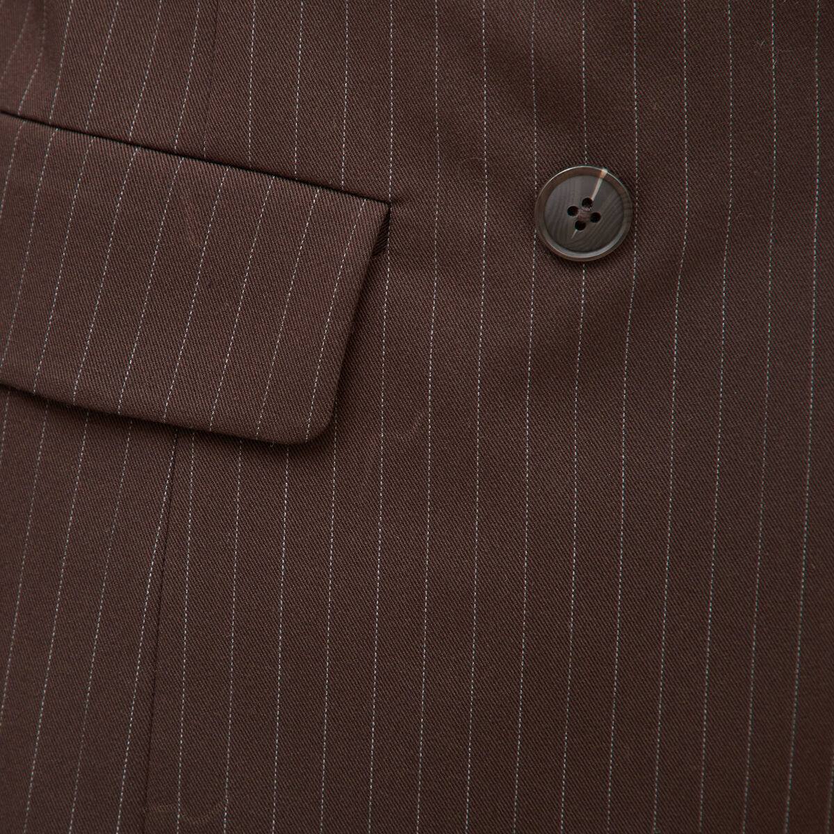 Blazer manches longues col tailleur marron fonc&eacute; femme