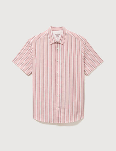 Chemise manches courtes rose pastel homme