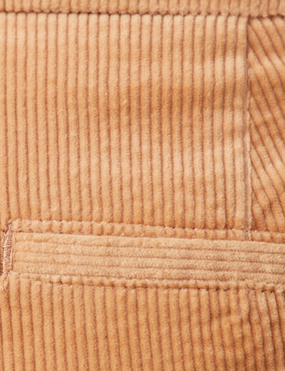 Pantalon chino velours côtelé marron clair femme