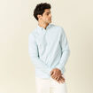 Chemise manches longues bleu gris homme
