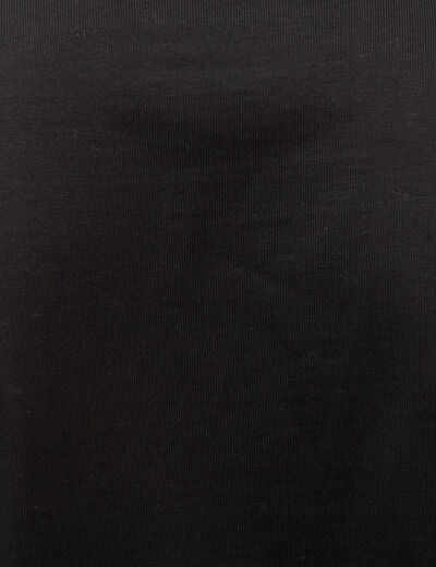 T-shirt droit en coton col ras du cou noir homme