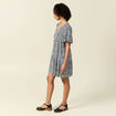 Robe évasée manches courtes bleu femme
