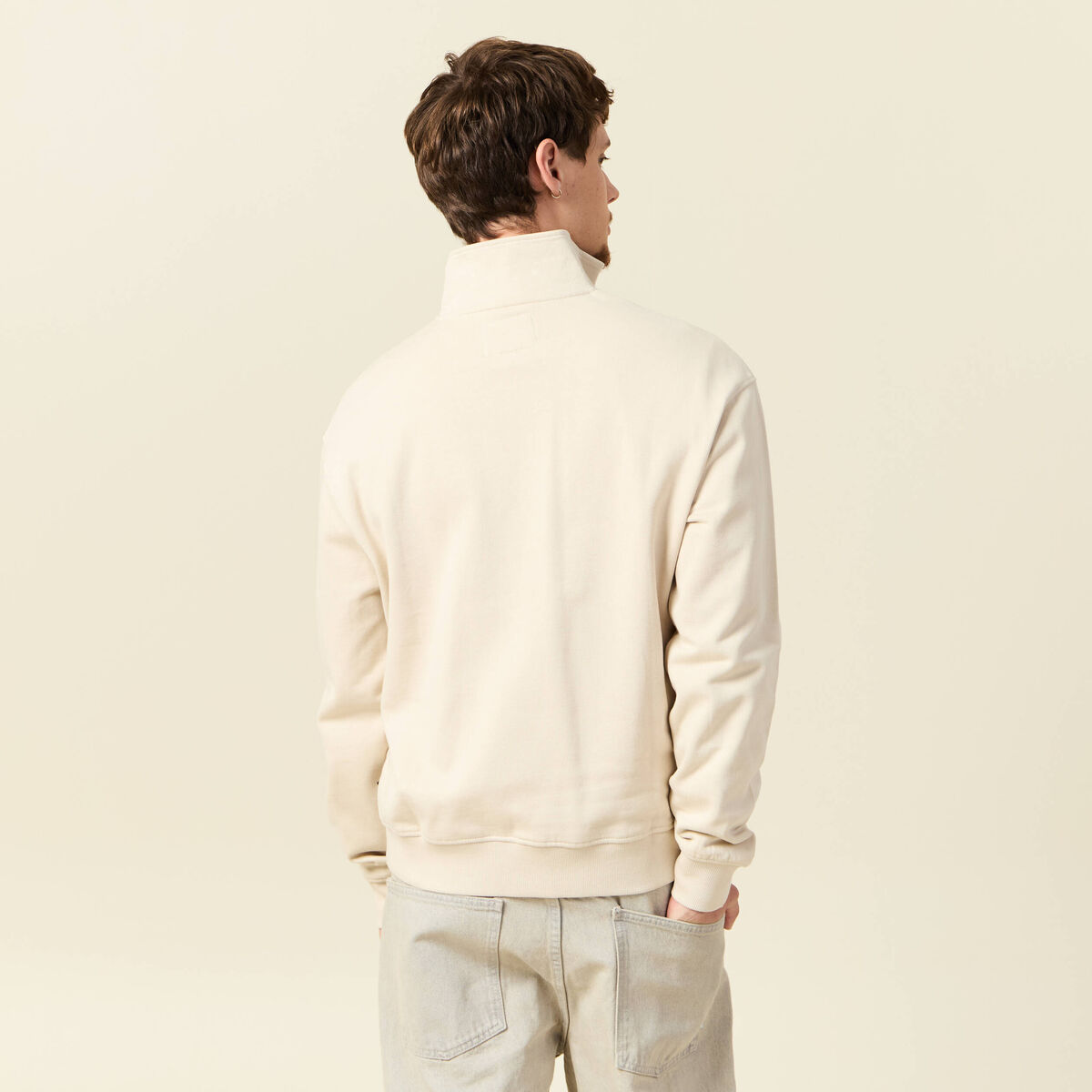 Sweat manches longues en coton sable homme
