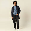 Pull manches longues col rond bleu gris homme