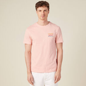 t shirt manches courtes rose saumon homme T-shirt manches courtes rose saumon homme
