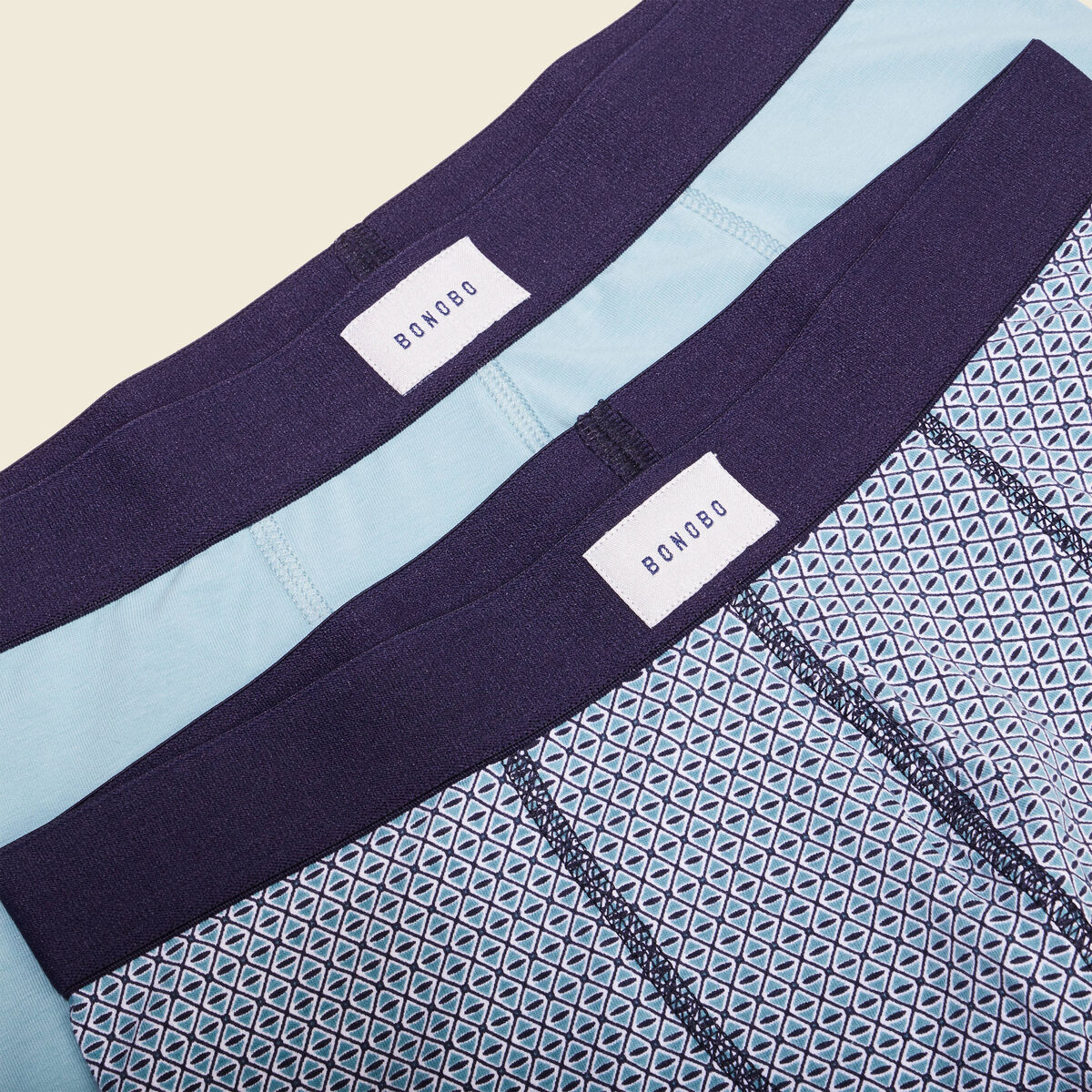 Lot 2 boxers bleu gris homme