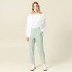 Pantalon cigarette vert olive femme