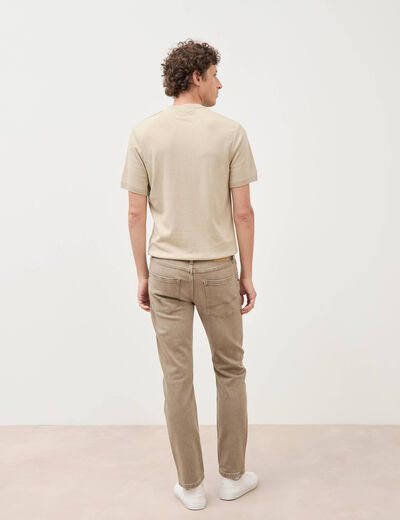 Jeans straight longueur 32 denim denim beige homme