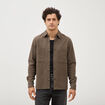 Surchemise manches longues taupe homme