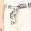 Jeans boyfriend ceinturé denim blanc femme