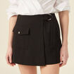 Jupe-short cargo avec boucle noir femme