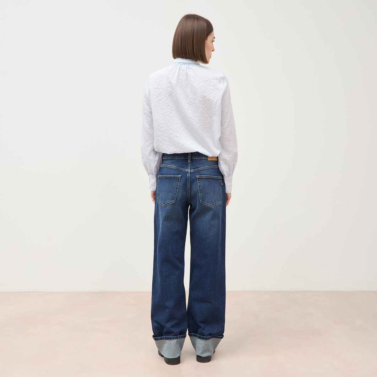 Jeans straight taille standard denim brut femme