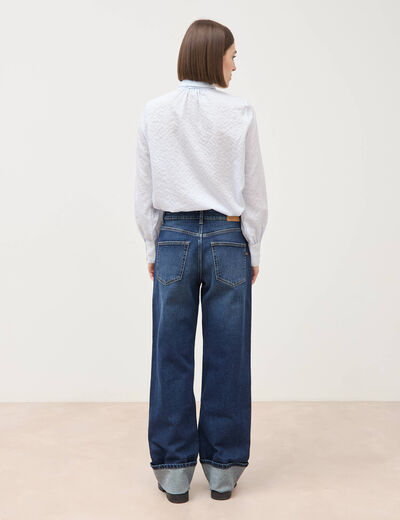 Jeans straight taille standard denim brut femme