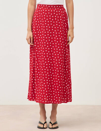 Jupe fluide rouge femme