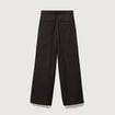 Pantalon large taille standard marron fonc&eacute; femme