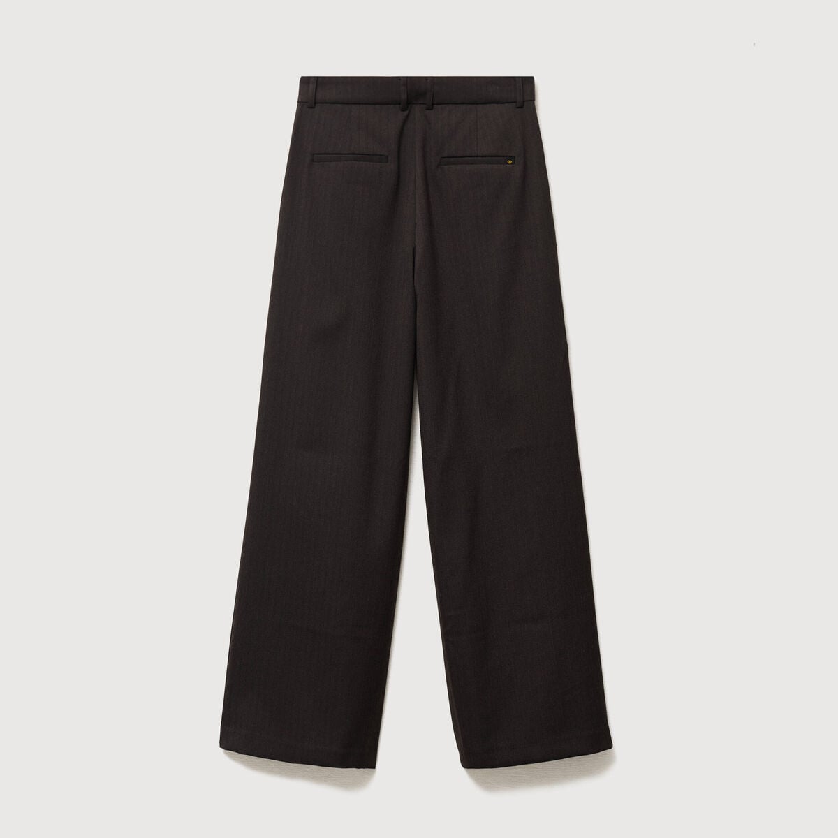Pantalon large taille standard marron fonc&eacute; femme