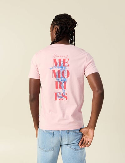 T-shirt manches courtes rose pastel homme