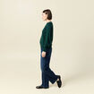 Pull manches longues vert fonc&eacute; femme