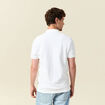 Polo cintr&eacute; manches courtes en coton blanc homme