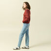 Pull manches longues col bardot vieux rose femme