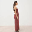 Combinaison bustier sans manches marron cognac femme