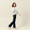 Pull manches longues bleu marine femme