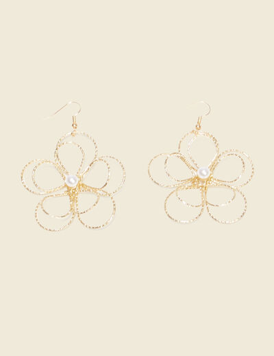 Boucles d'oreilles pendantes couleur or femme