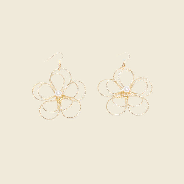 Boucles d'oreilles pendantes couleur or femme