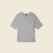 Pull manches courtes gris clair femme
