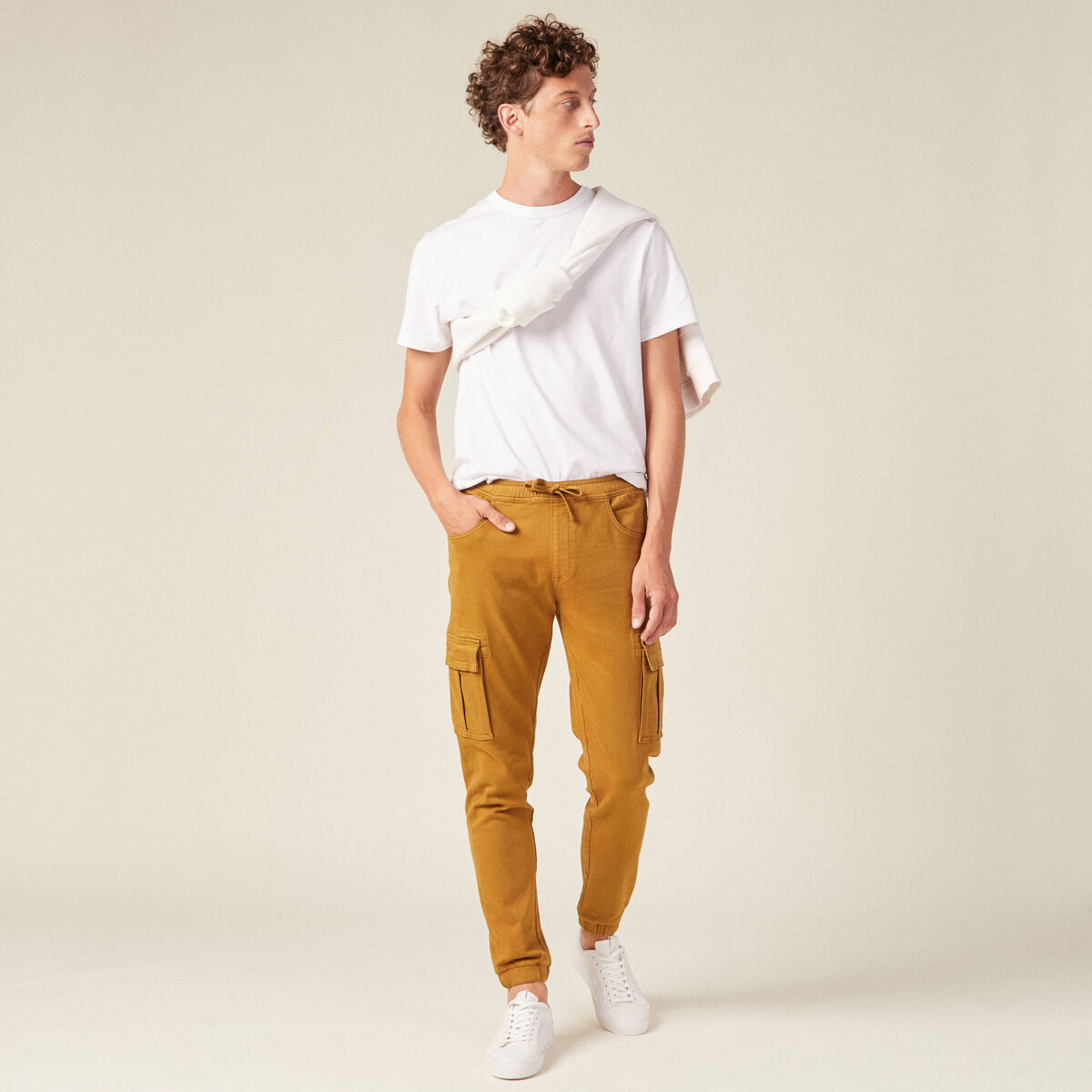 Pantalon battle slim vert olive homme